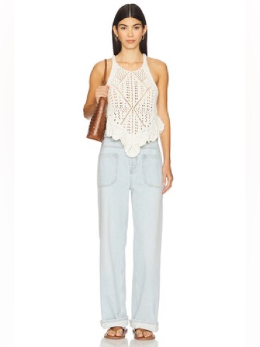 ▪️We The Free Palmer Cuffed Wide Leg Jeans In Daydream Blue
